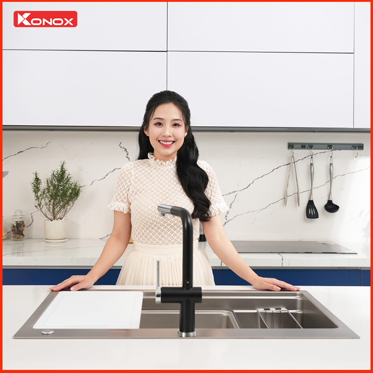 chậu rửa KONOX KN8751TS – Giải pháp tối ưu cho căn bếp hiện đại