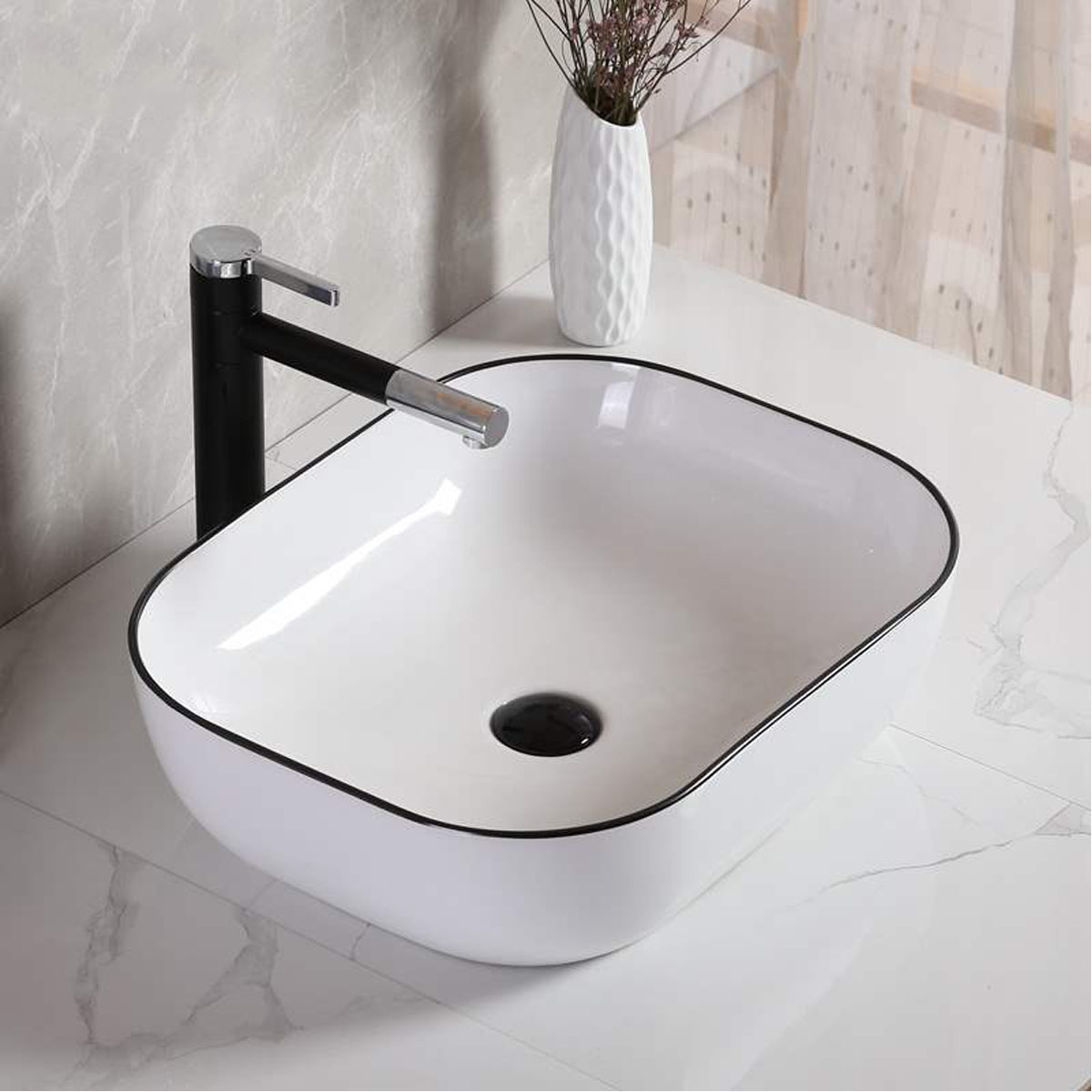 Chậu lavabo rửa mặt CB-28 cao cấp, men sứ chống bám bẩn, dễ vệ sinh