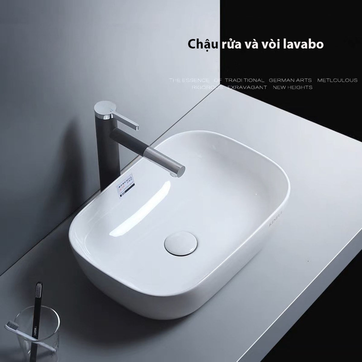 Chậu rửa lavabo mạ nano cao cấp, chống bám bẩn, bền bỉ theo thời gian
