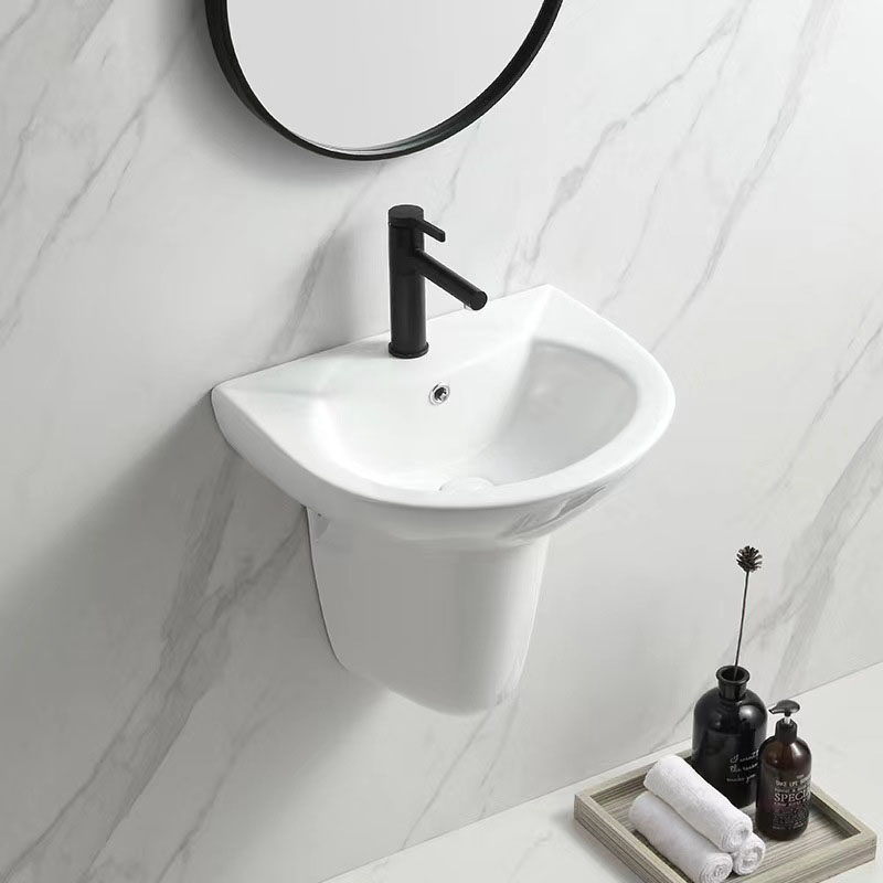 Chậu rửa mặt lavabo treo tường bằng sứ vệ sinh cao cấp tối ưu không gian nhỏ