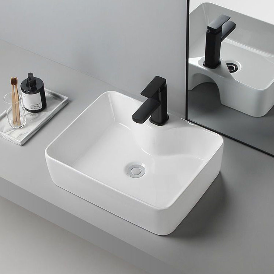 Chậu sứ nano FTF35 – Công nghệ chống bám bẩn, tràn viền hiện đại, dễ dàng vệ sinh.