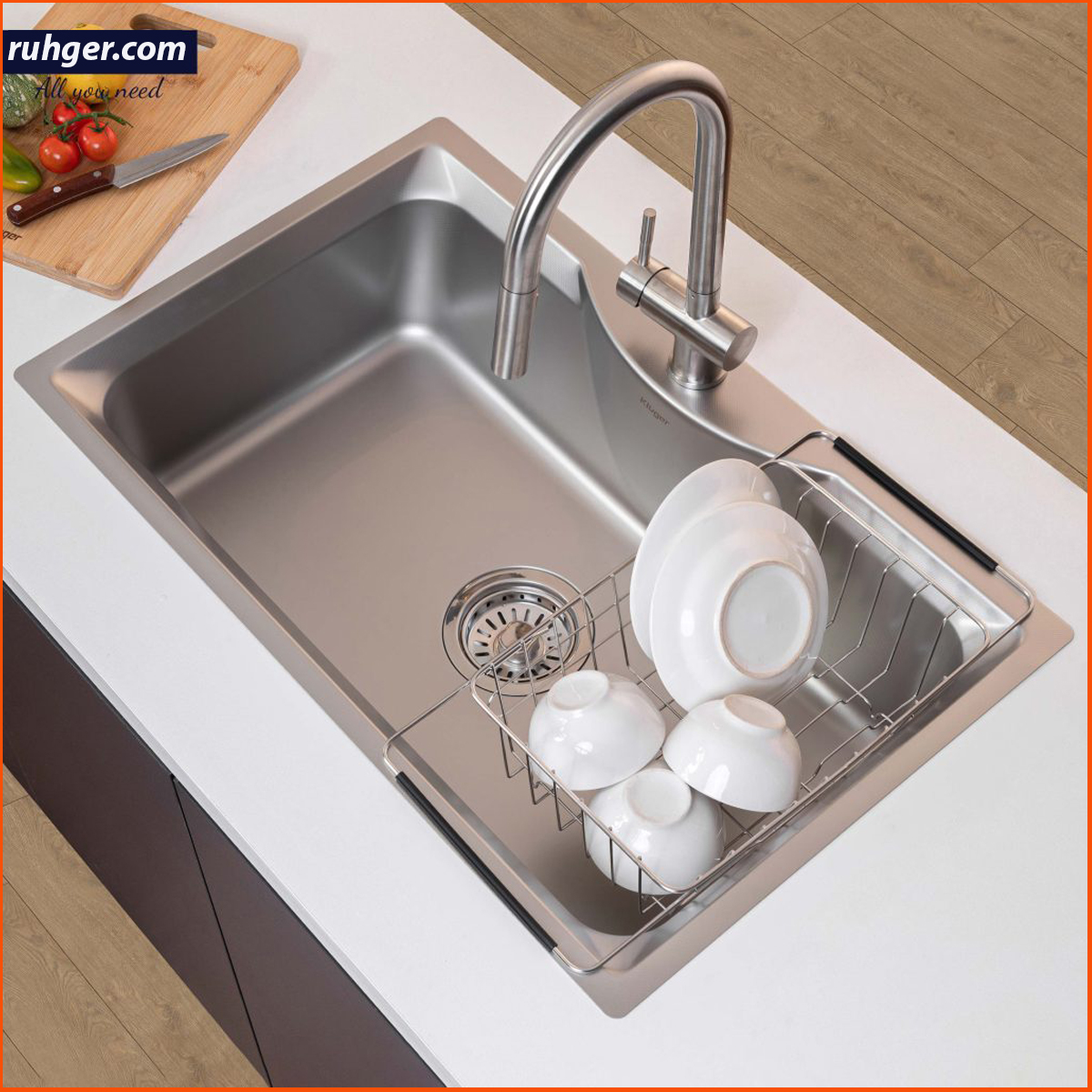 Chậu rửa bát Kluger KW8191FS – S79 được sản xuất bằng công nghệ ép khuôn liền khối, không có mối hàn