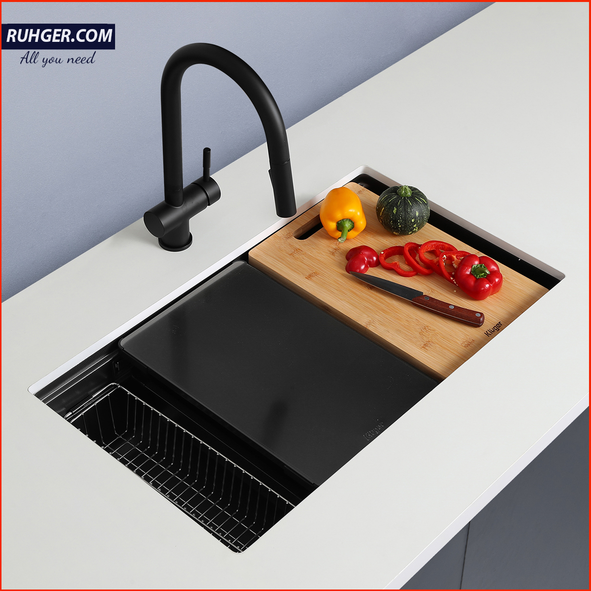 Công nghệ ép khuôn liền khối giúp Chậu rửa bát Kluger KWU8161FB – S76 Plus bền chắc, không có mối hàn