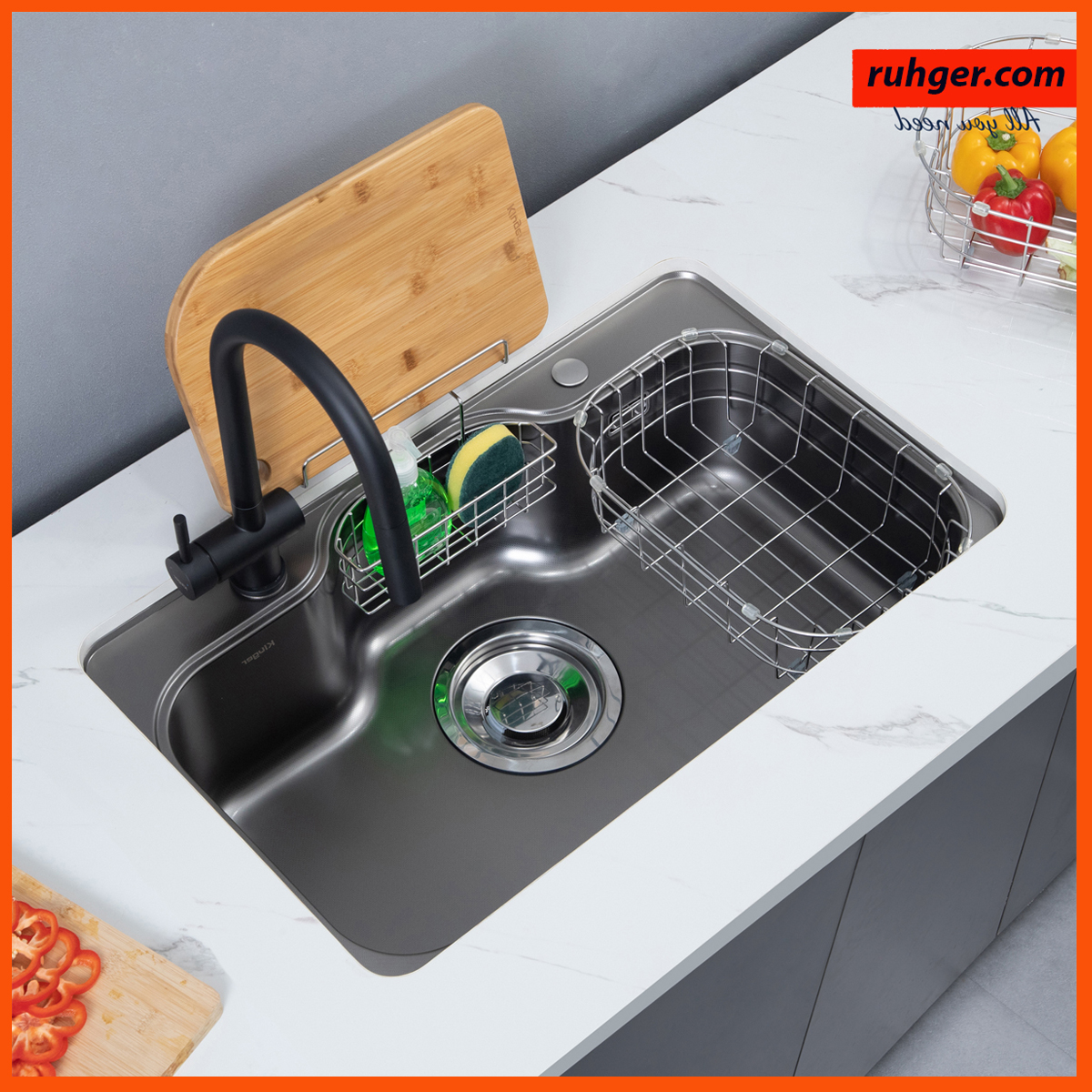 Công nghệ ép khuôn liền khối – không mối hàn trên chậu Kluger KT8050FB – tăng độ bền, chống rò nước