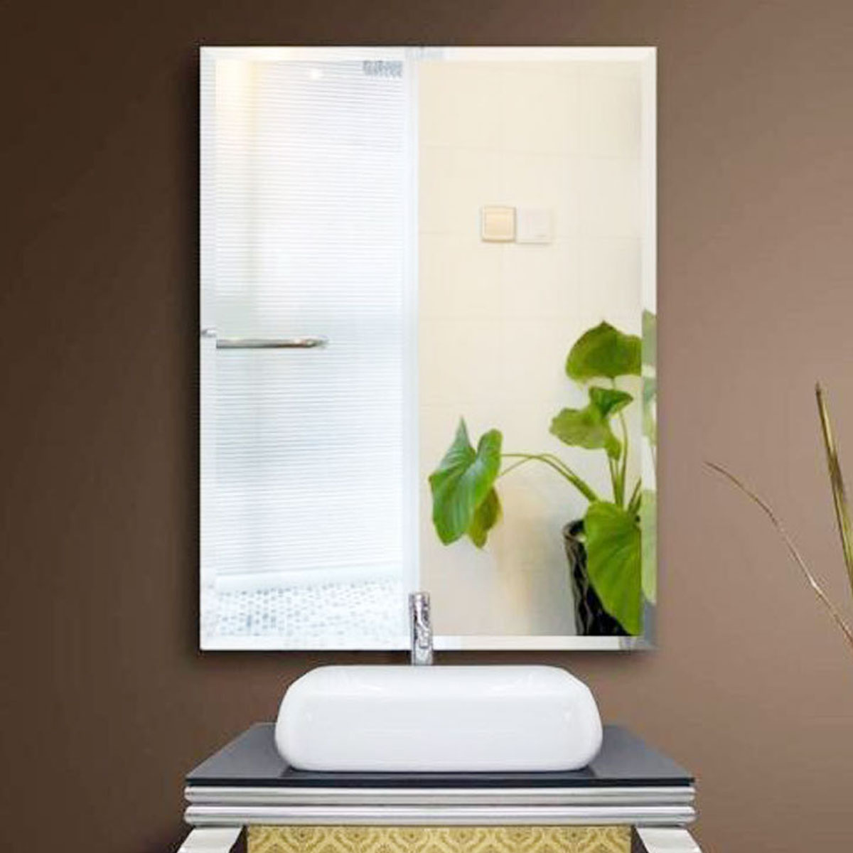 Gương phòng tắm SKL01 – Tráng bạc cao cấp, chống ố mốc, hình ảnh sắc nét, phản chiếu chân thực