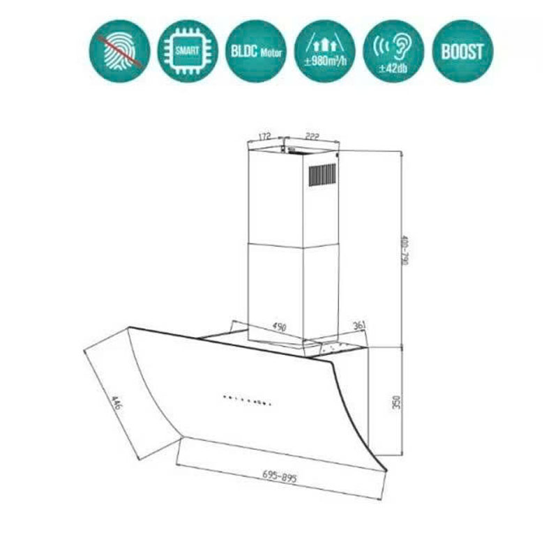 Thông Số Kỹ Thuật Máy hút mùi GrandX GX H90F87B