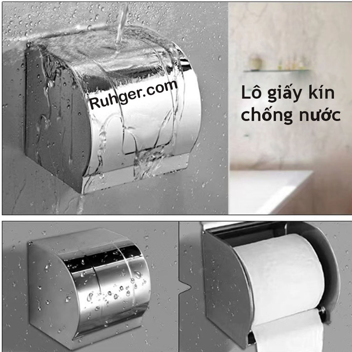 Lô giấy vệ sinh inox kín – Chống nước, bảo vệ giấy tốt nhất