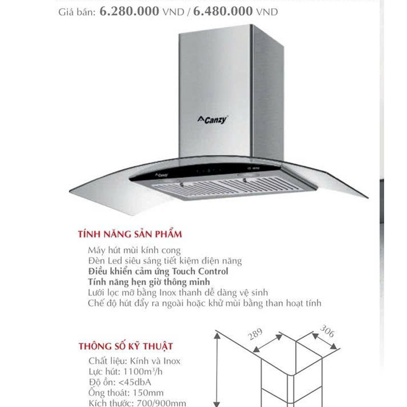 Lưới lọc inox thanh 5 lớp của máy hút mùi Canzy CZ-9970S dễ tháo rời, vệ sinh thuận tiện