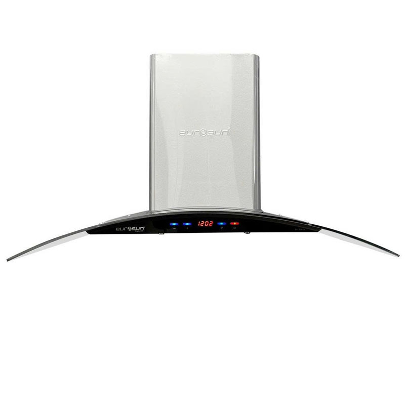 Máy hút mùi Eurosun EH-90K11E – Thiết kế kính cong sang trọng, hiện đại  Tên file: eurosun-eh-90k11e-kinh-cong-gan-tuong.jpg