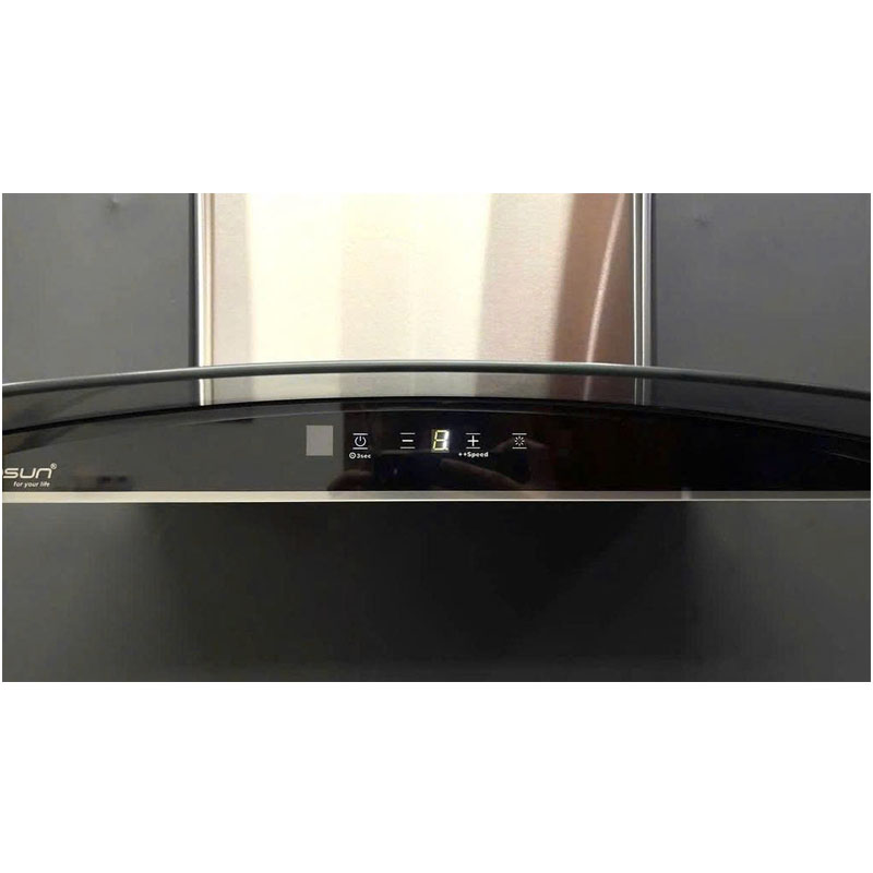 Bảng điều khiển cơ điện tử Digital 3 tốc độ trên máy hút mùi Eurosun EH-90K35 dễ thao tác