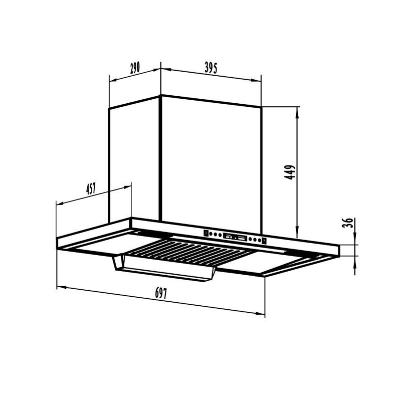 Thông Số Kỹ Thuật Máy hút mùi Faster FS 45TS Autoclean