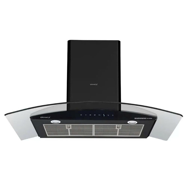 Máy hút mùi GrandX GX H70C62B – Thiết kế kính cong sang trọng, hút mạnh 1050m³/h