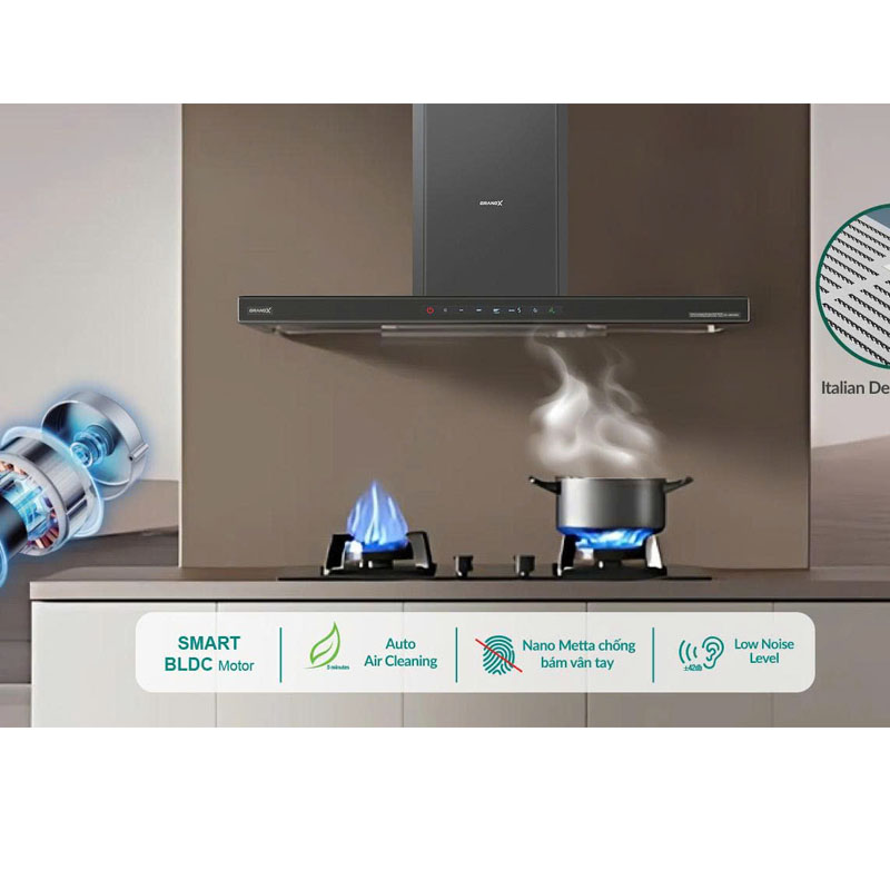 Động cơ Smart Inverter BLDC 90W tiết kiệm điện trên máy hút mùi GX H90C69G