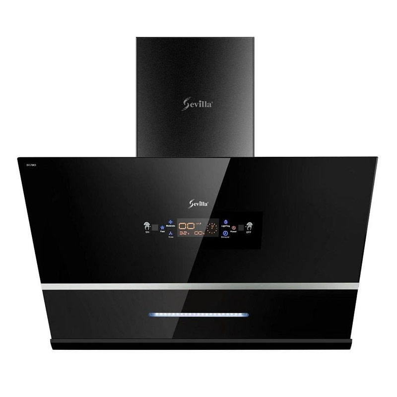 Máy hút mùi Sevilla SV-70K3 kính vát sang trọng, kích thước 700mm, công suất 1400m³/h.