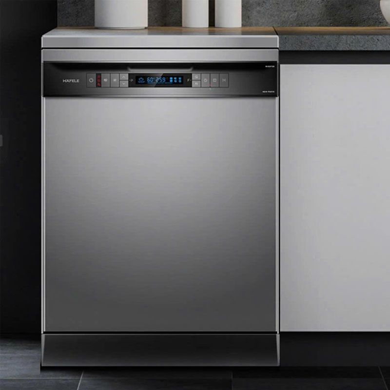 Máy rửa bát Hafele HDW-F6051S lắp đặt trong bếp hiện đại sang trọng
