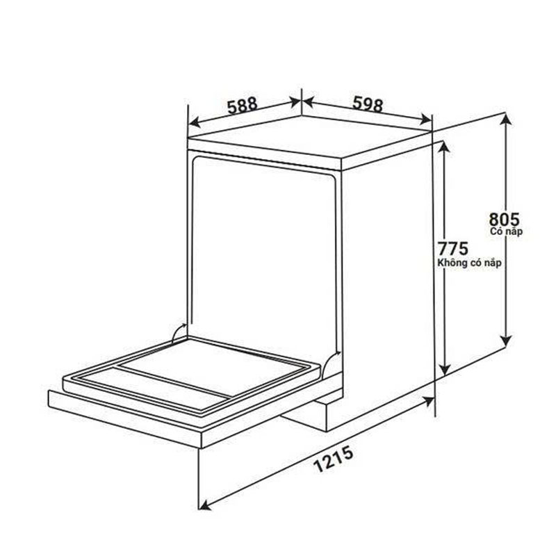 Thông Số Kỹ Thuật Máy Rửa Chén KAFF SBL775B New Plus