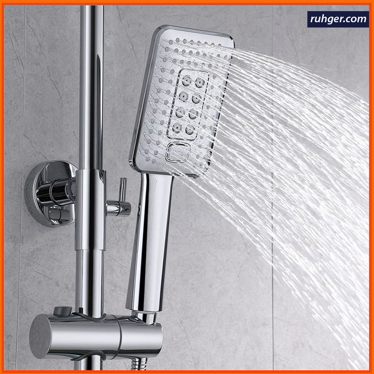 Tay sen ABS cao cấp của Sen Tắm Nhiệt Độ SC1006 - Thiết kế cầm nắm thoải mái, chống bám cặn và dễ vệ sinh