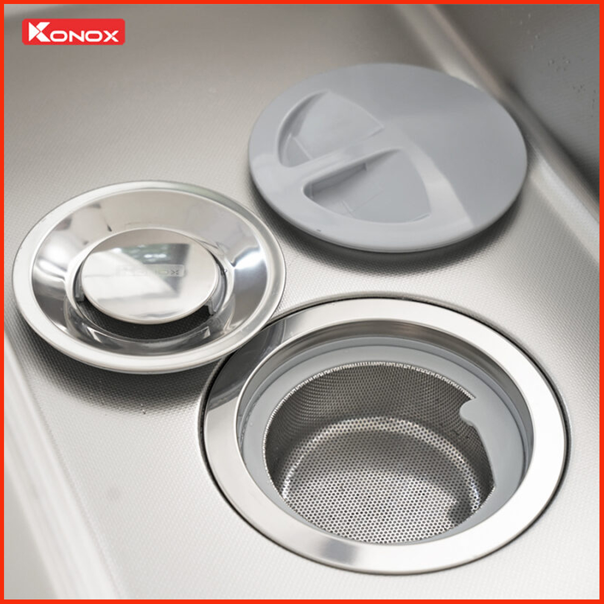 Siphon thoát nước nhanh và chống mùi hiệu quả của chậu rửa bát KONOX KN8751TS Dekor