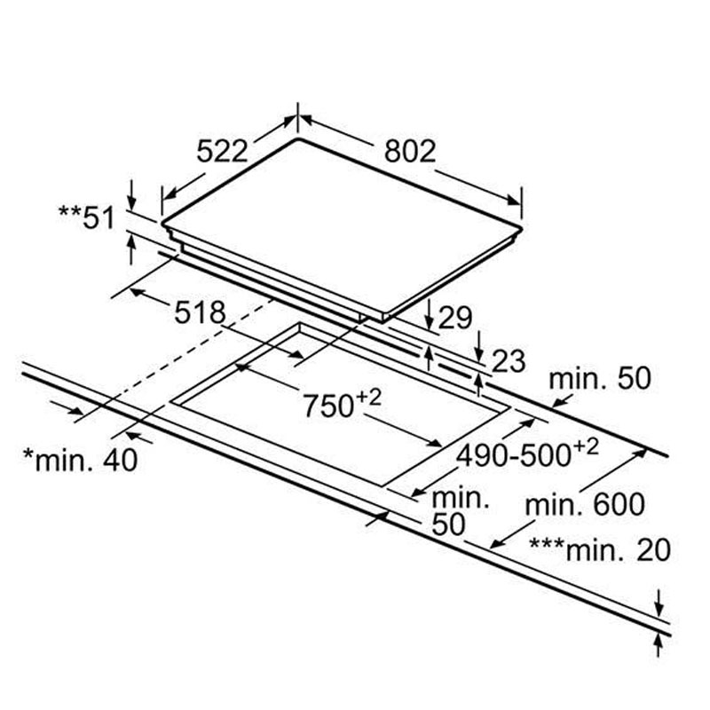 Thông số kỹ thuật bếp từ Bosch PID775DC1E Serie 8