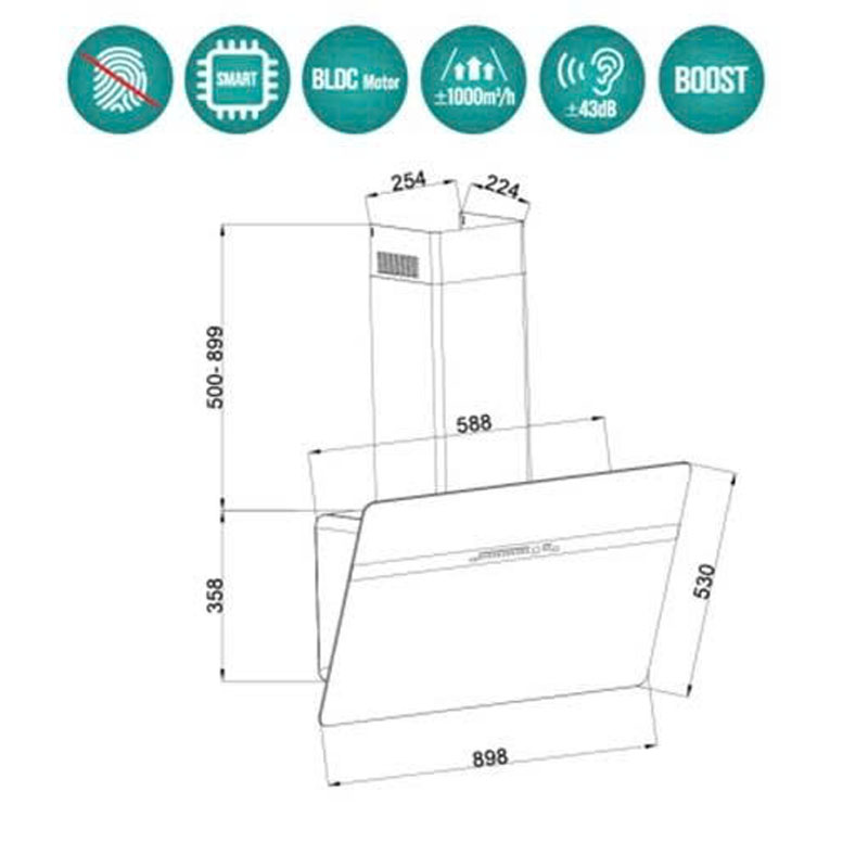 Thông Số Kỹ Thuật Máy hút mùi GrandX GX H70S86B