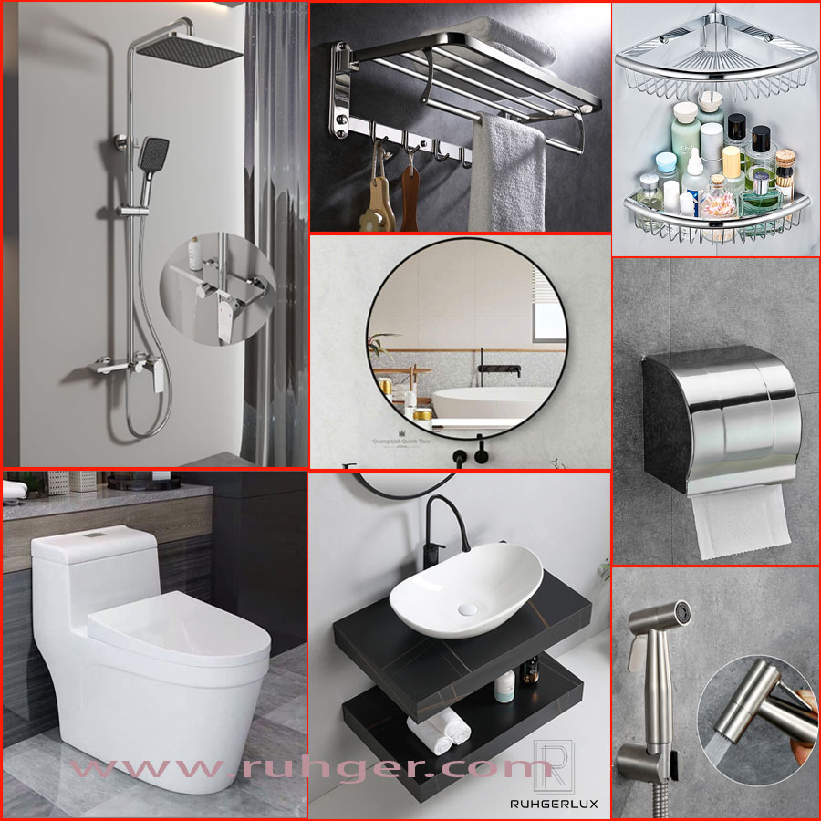 Combo thiết bị vệ sinh phòng tắm SKL02 – Trọn bộ 10 món cao cấp, nhập khẩu chính hãng, bảo hành 3 năm