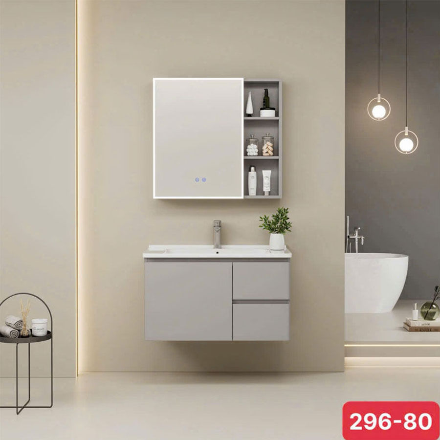 Tủ chậu lavabo cao cấp - Gương LED cảm ứng, thiết kế sang trọng