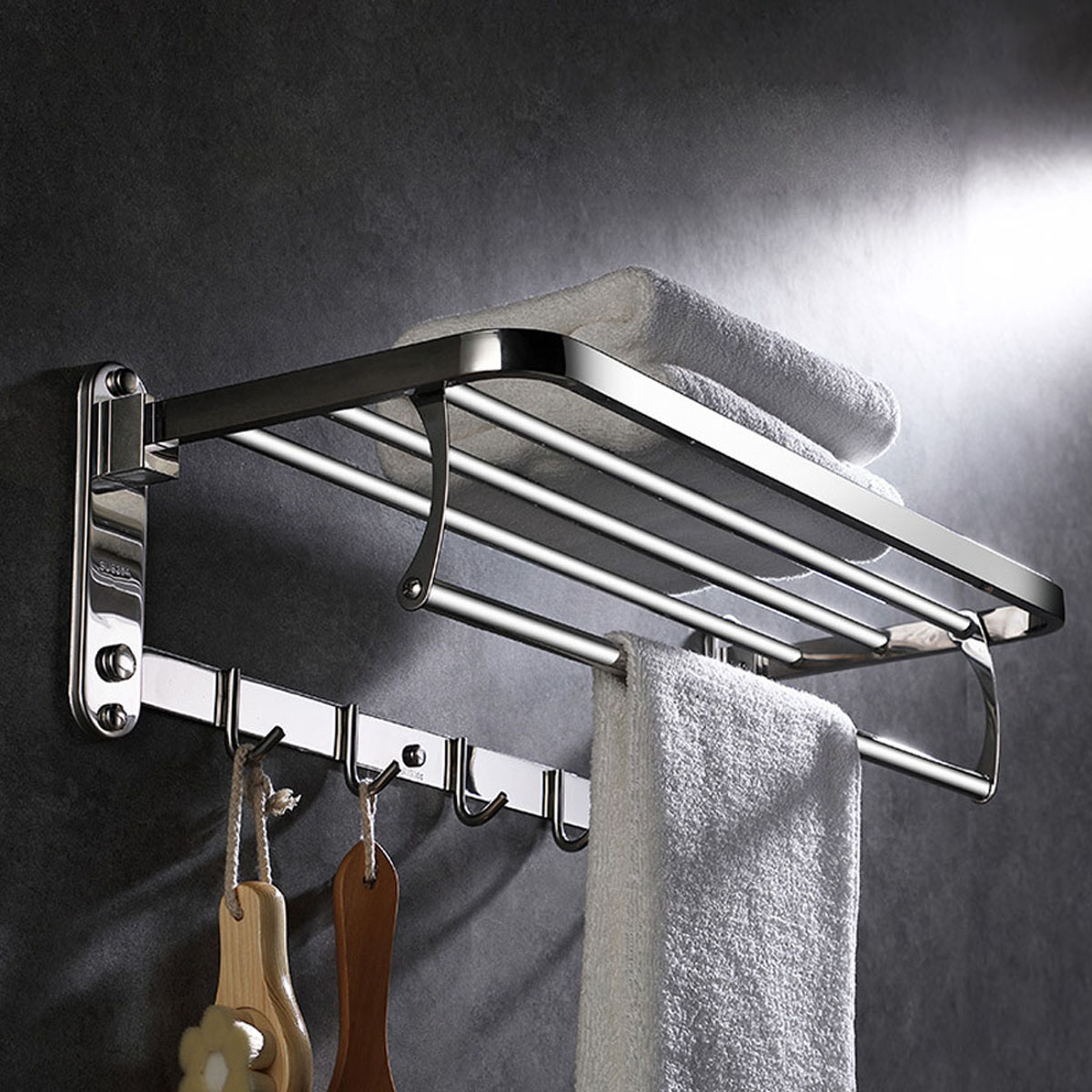 Vắt khăn giàn inox 304 cao cấp, chống gỉ sét, bền bỉ, chịu lực tốt, phù hợp phòng tắm hiện đại
