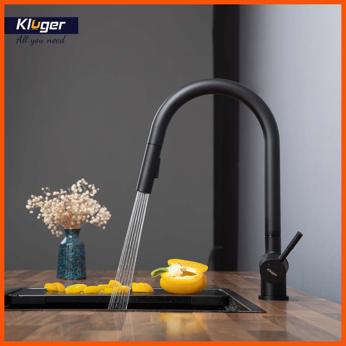 Đầu vòi Kluger KLF0008B 2 chế độ nước: dòng chảy nhẹ và phun xịt mạnh