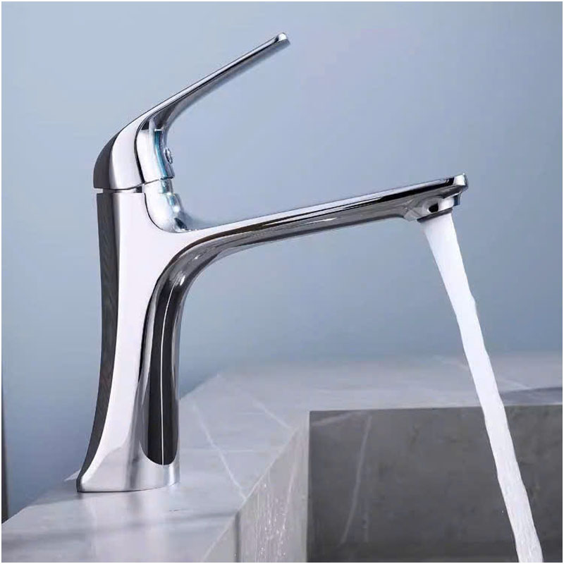 Vòi lavabo nóng lạnh đồng thau nguyên chất mạ lớp bảo vệ Niken Crom chống ăn mòn