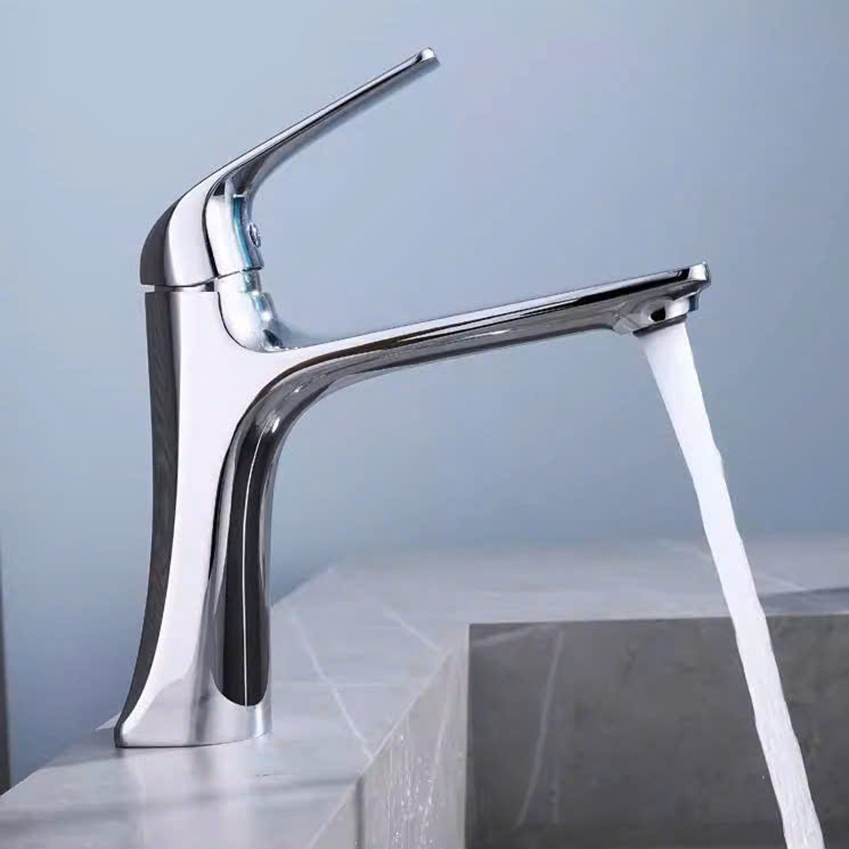 Vòi rửa mặt đồng mạ crom 3 lớp RGL5001, sáng bóng, chống oxy hóa