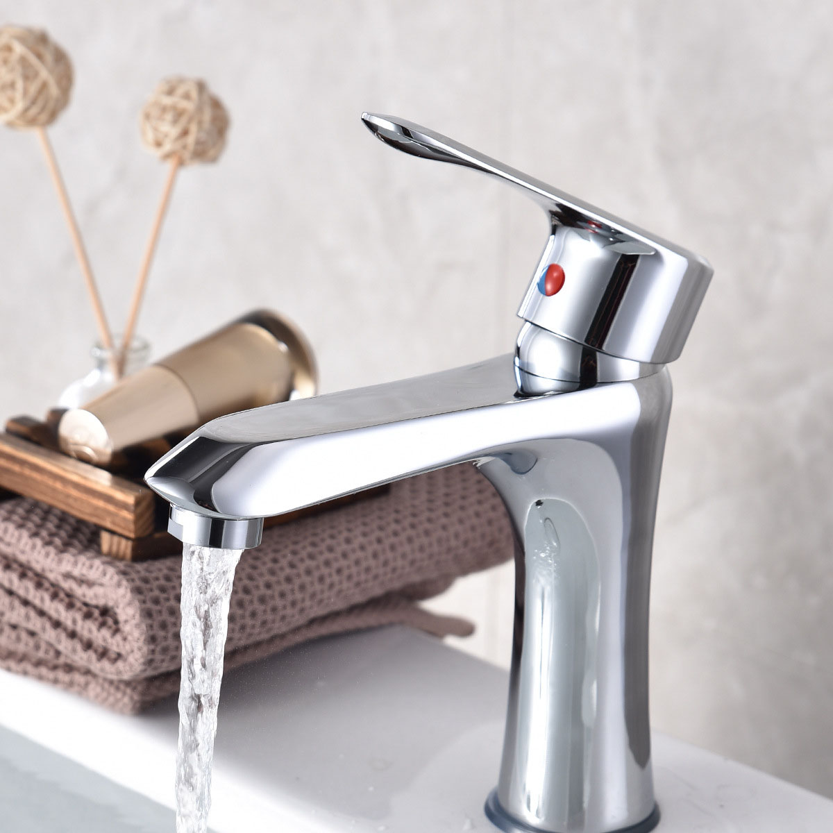 Vòi lavabo đồng thau CB19, chống gỉ, đầu vòi tạo bọt tiết kiệm nước