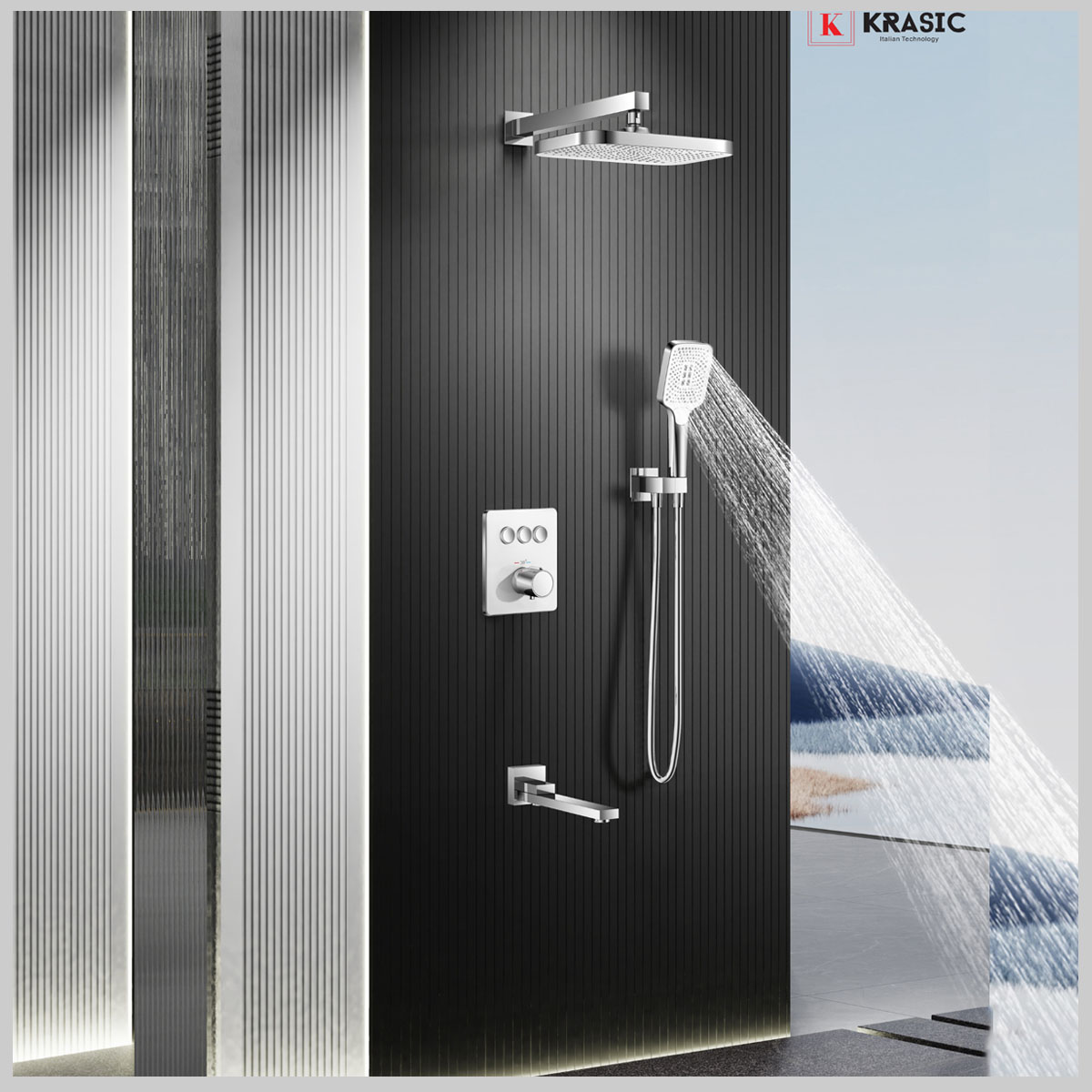 Vòi sen âm tường K801W thiết kế hiện đại