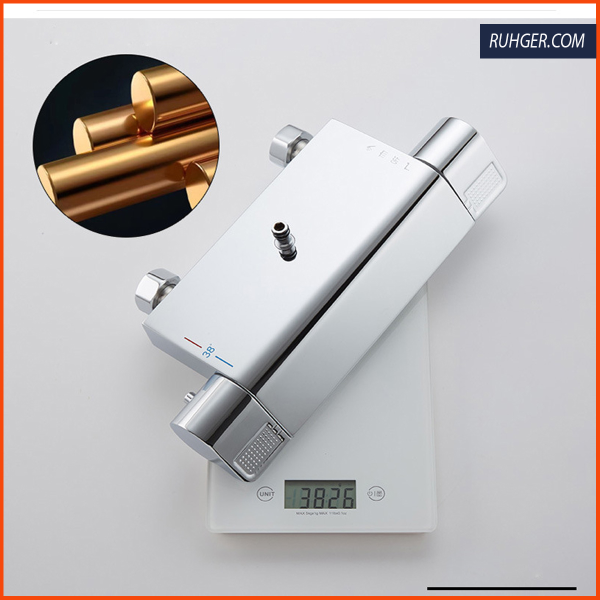Vòi sen KP9916 được sản xuất từ chất liệu đồng bền đẹp 