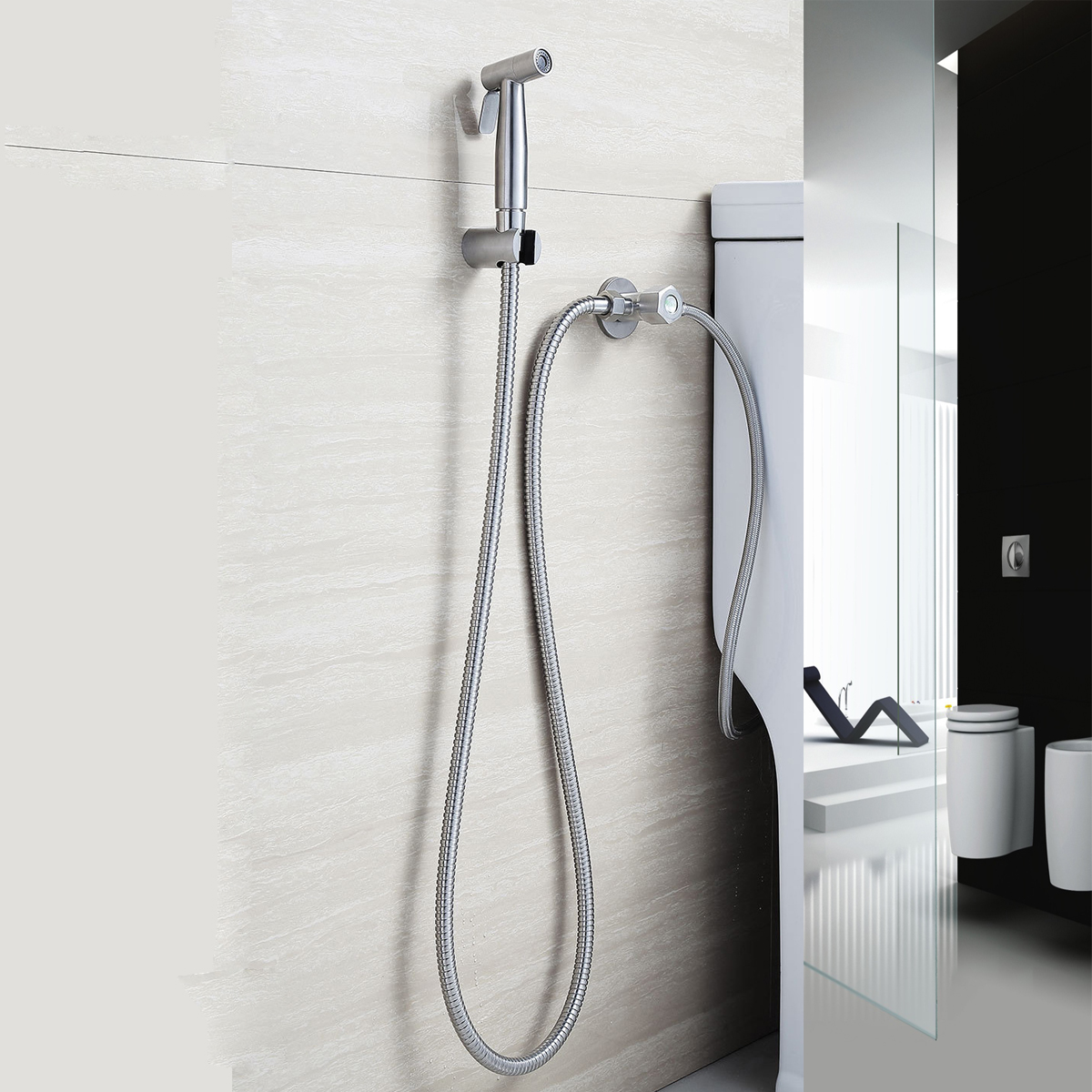 Vòi xịt vệ sinh inox 304, lực nước mạnh, bền bỉ