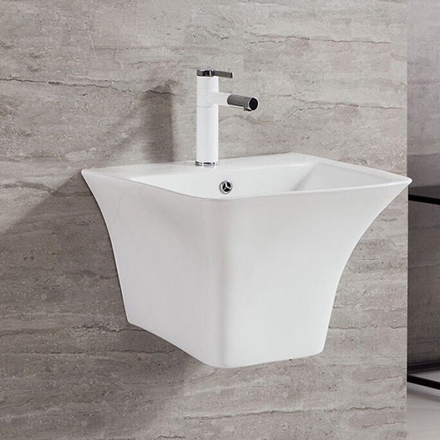 Chậu Lavabo Treo Tường Liền Chân LC01