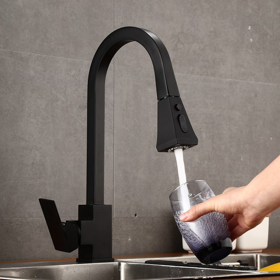 Vòi Rửa Bát Dây Rút Nóng Lạnh KB 8112BL