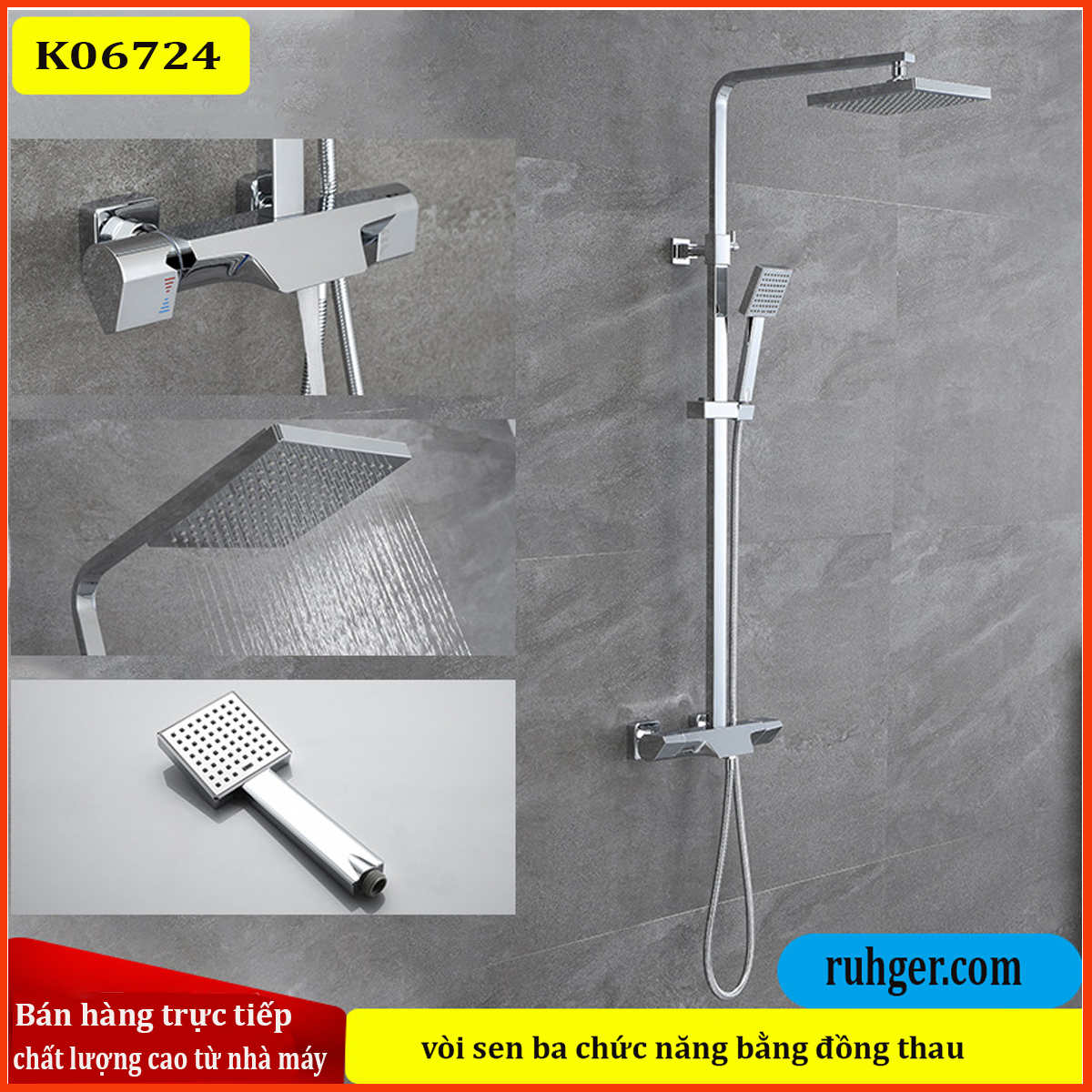 Vòi Hoa Sen Nóng Lạnh K06724