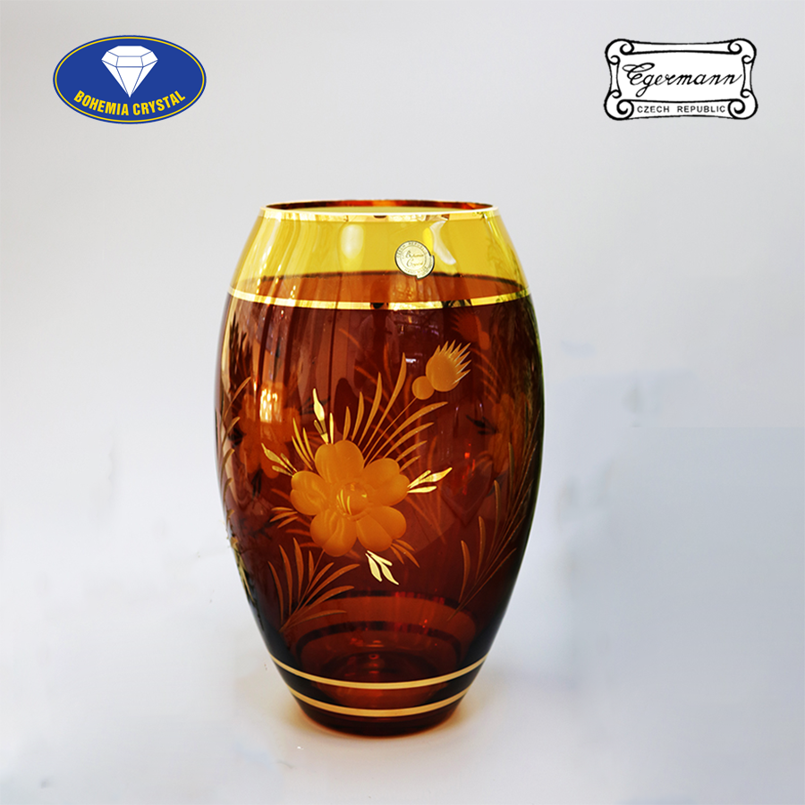 Lọ Hoa Pha Lê Egermann Blossom màu nâu 26cm