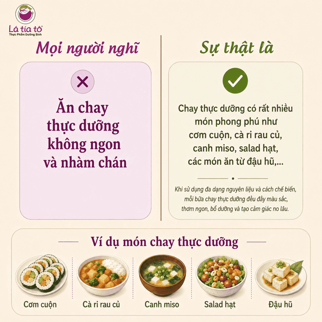 Chay thực dưỡng có đa dạng các món ăn hấp dẫn hơn mọi người nghĩ.