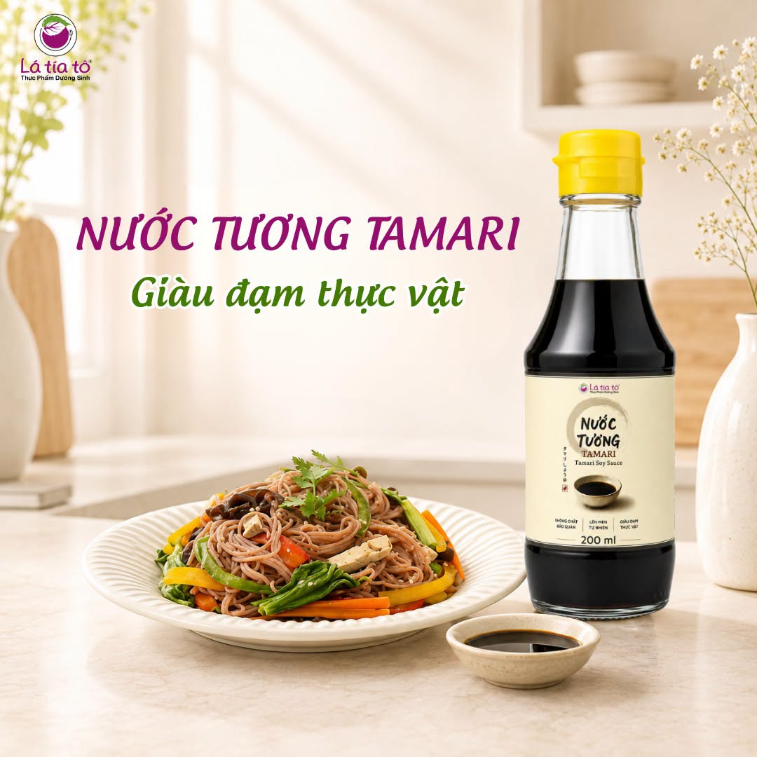 Nước tương Tamari là gia vị tự nhiên không thể thiếu của chế độ ăn thực dưỡng.