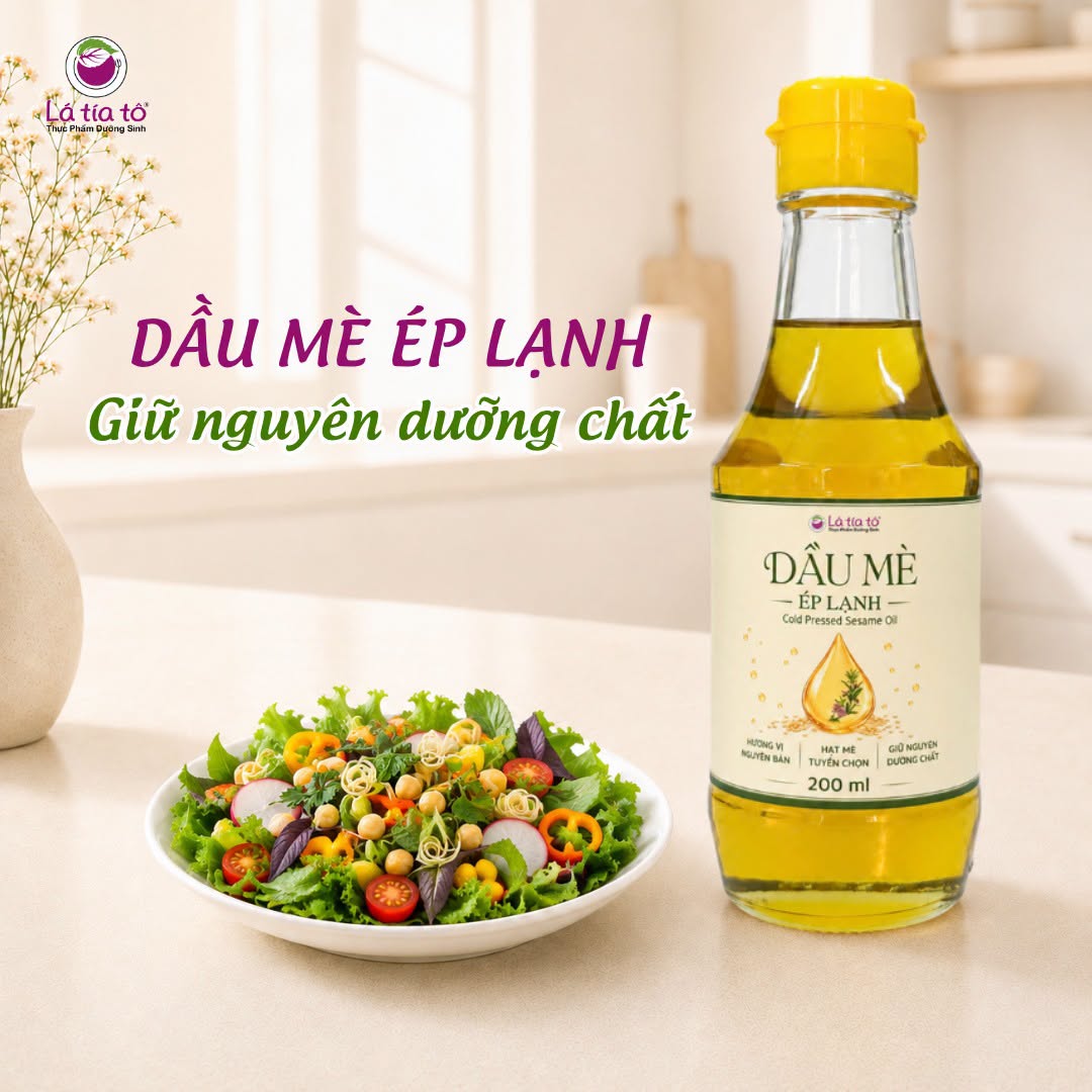 Dầu mè của Lá Tía Tô vừa là nguyên liệu bổ dưỡng cho món ăn vừa là phương pháp giúp chăm sóc sức khoẻ một cách tự nhiên.