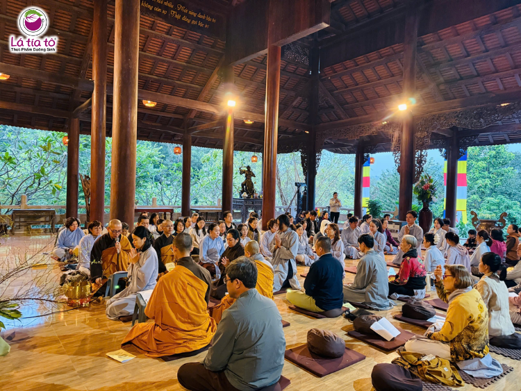 1.Lễ truyền thọ Quy Y Tam Bảo tại thiền viện 2. Nhóm bếp Lá Tía Tô tỉ mỉ chuẩn bị từng món ăn 3. Nấu trong chánh niệm, gửi yêu thương vào từng bữa ăn 4. Sơ chế nguyên liệu tươi lành với sự chăm chút kỹ lưỡng của đội ngũ Lá Tía Tô 5. Thực hành ngồi thiền, nuôi dưỡng tâm an và dùng bữa trưa trong chánh niệm 6. Sau thiền và kinh hành, thưởng thức hủ tiếu ấm, đơn giản mà đầy yêu thương 7. Thời khóa Pháp thoại cùng thầy Thích Pháp Cần 8. Cùng nhau hát thiền ca, hòa nhịp và tĩnh lặng trong giây phút hiện tại 9. Đốt lửa trại, kết nối và sẻ chia trong không gian thiêng liêng 10. Thực hành ngồi thiền và lễ truyền thọ Tam Quy, gắn kết với Tam Bảo và con đường tu tập