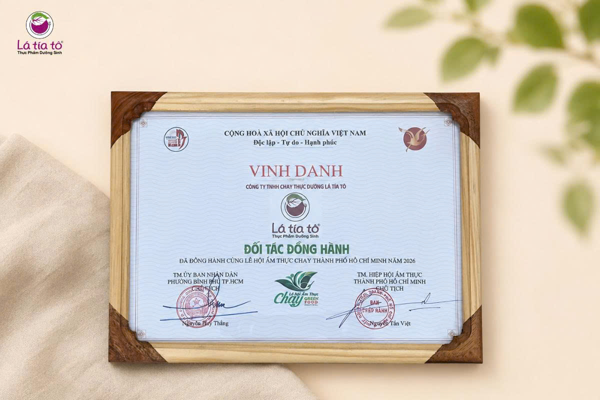 Bảng vinh danh đối tác đồng hành của Lễ hội Ẩm thực chay 2026.