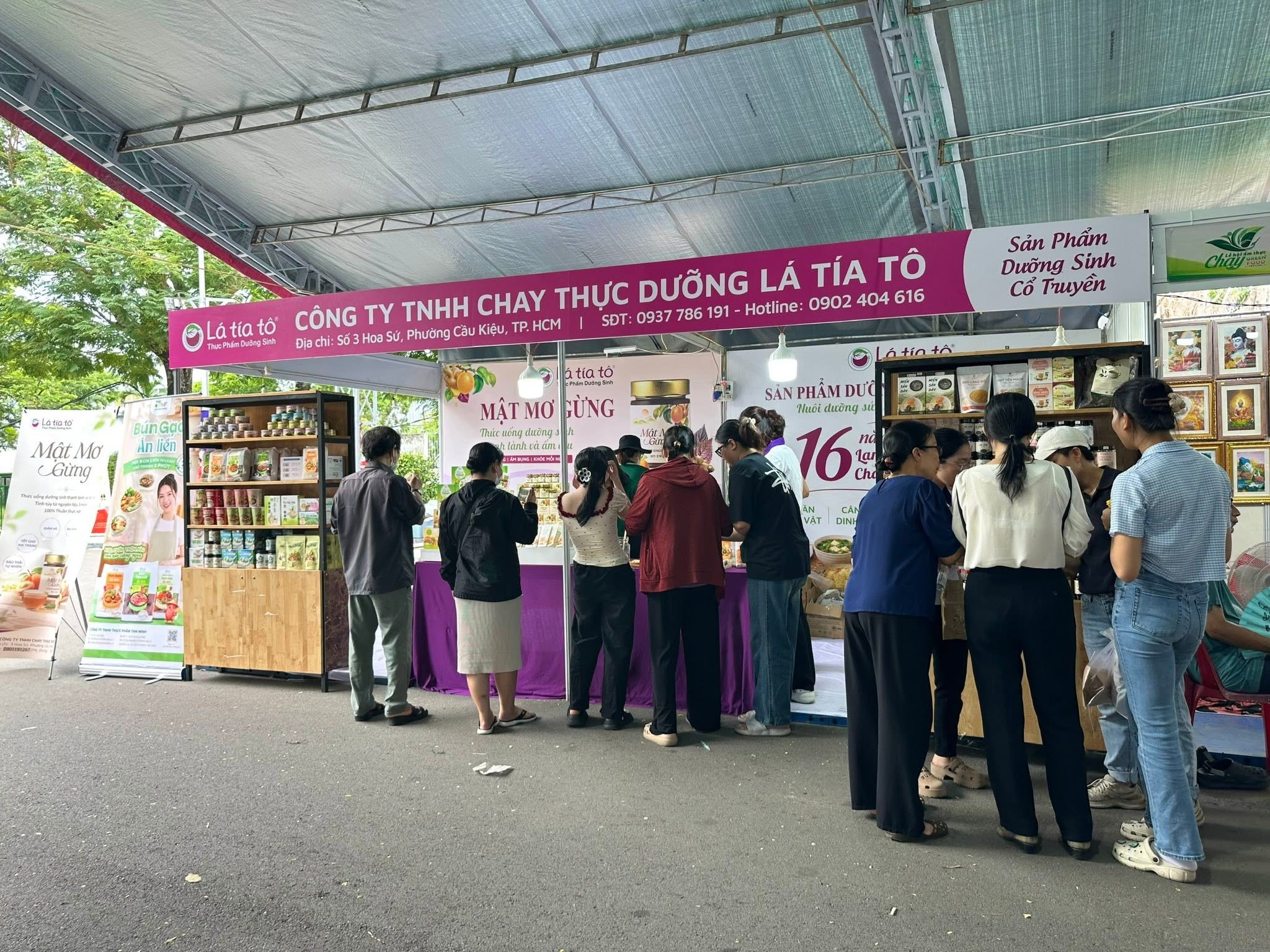 Gian hàng Lá Tía Tô tại Lễ hội Ẩm thực chay 2026