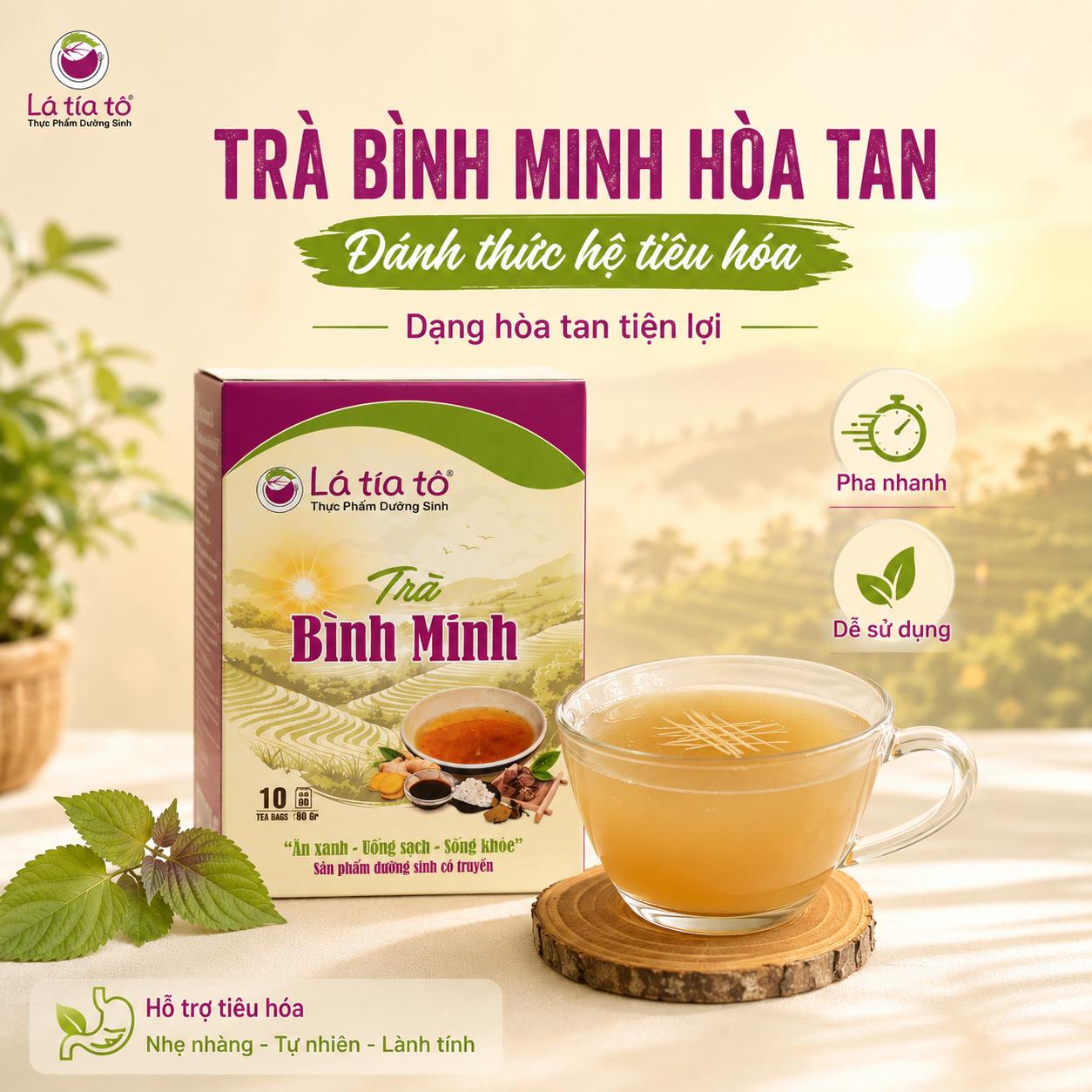 Trà Bình minh là thức uống giúp cải thiện hệ tiêu hoá.
