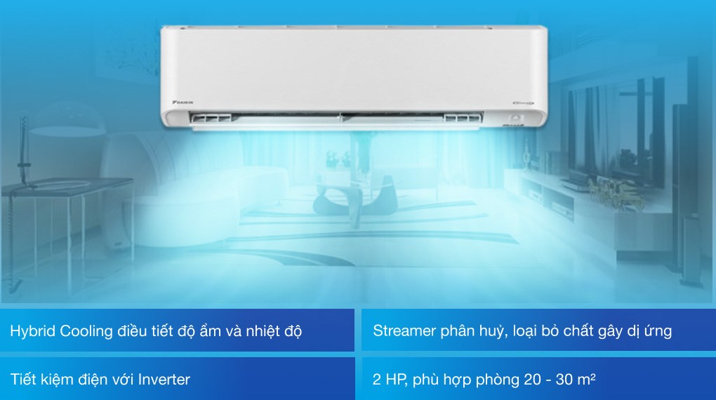 Máy lanh Daikin 2.0 HP Inverter FTKZ50VVMV (Thái Lan)