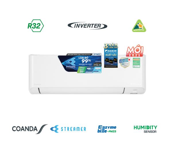 Máy lạnh Daikin 1.5HP Inverter FTKY35ZVMV  (Mắt thần thông minh)