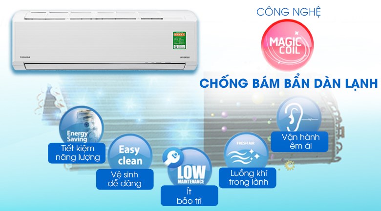 Máy lạnh Toshiba 1.0 HP Inverter RAS-H10E2KCVG-V (Dòng cao cấp)