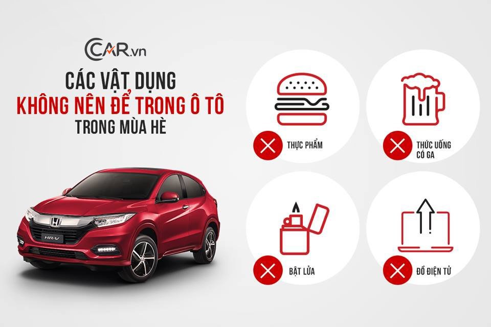 Những vật dụng không nên đặt trong ô tô khi trời nắng nóng