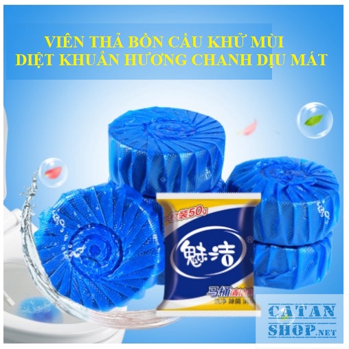 10 Viên thả tẩy bồn cầu hương chanh vệ sinh diệt khuẩn bồn cầu khử mùi hiệu quả GD544-KMChanh